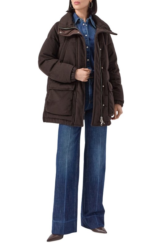 Кашемировый пуховик Kiton D58609K0583G01 Коричневый  D58609K0583G01 Фото 2