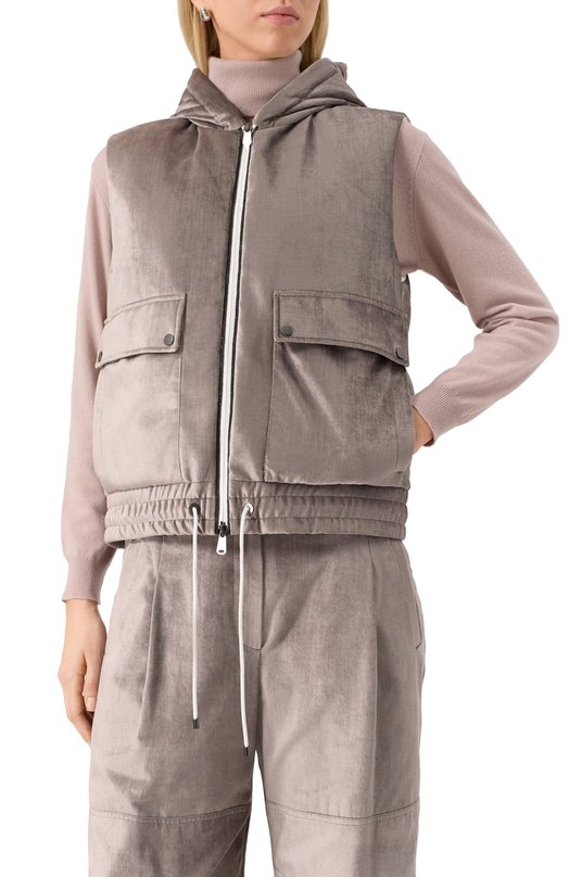 Бархатный жилет Brunello Cucinelli MD5817880 Серый  MD5817880 Фото 3