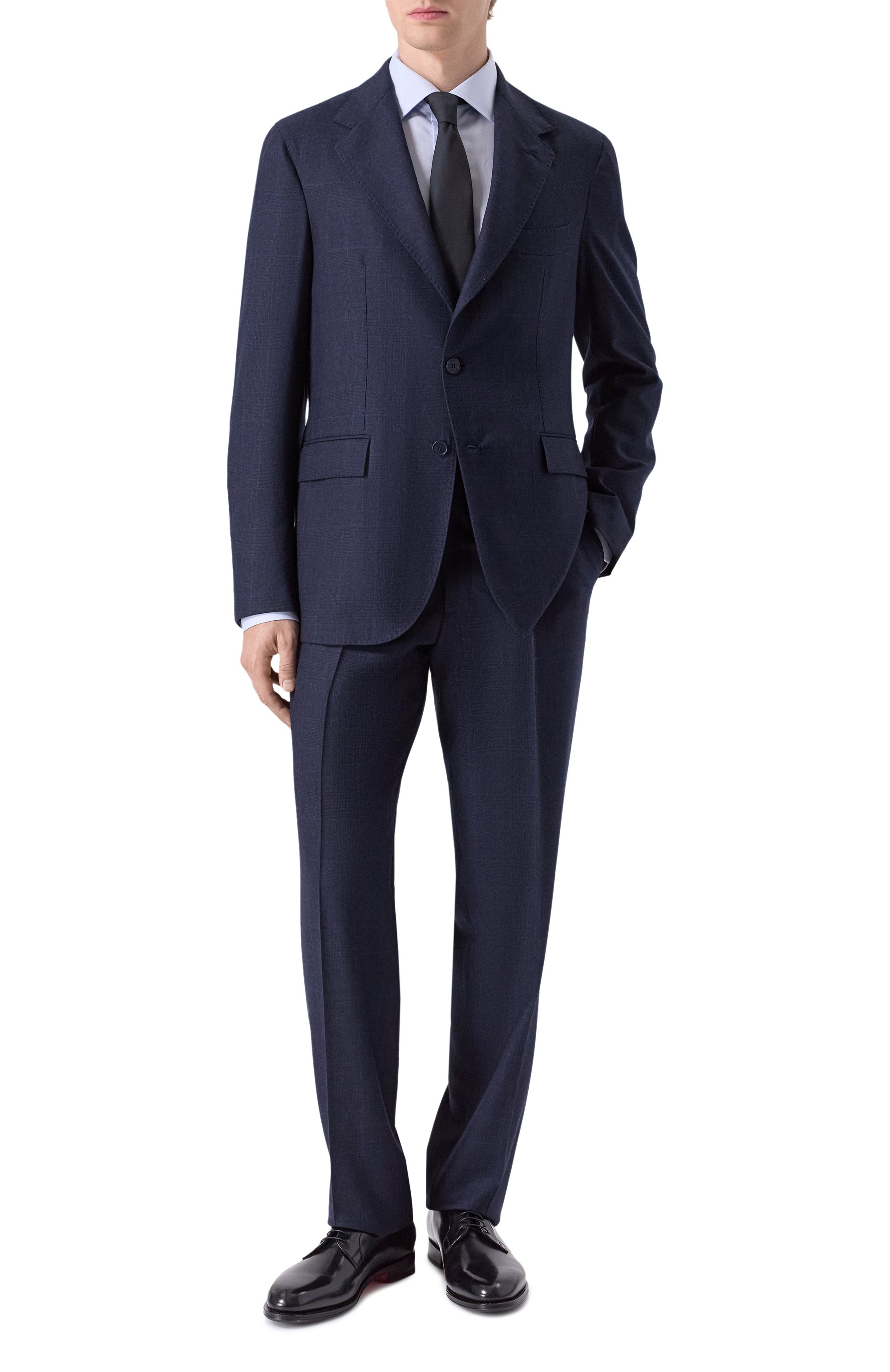 Шерстяной костюм ANDREA CAMPAGNA темно-синего цвета по цене 267500 руб., арт. VATICAN0 SRC/T25209-33/9_SET, фото 1 Шерстяной костюм ANDREA CAMPAGNA, арт. VATICAN0 SRC/T25209-33/9_SET, фото 1