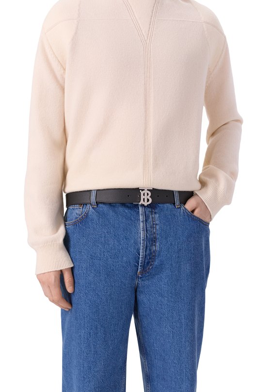 Двусторонний ремень из кожи Burberry 8043247 Чёрный  8043247 Фото 2