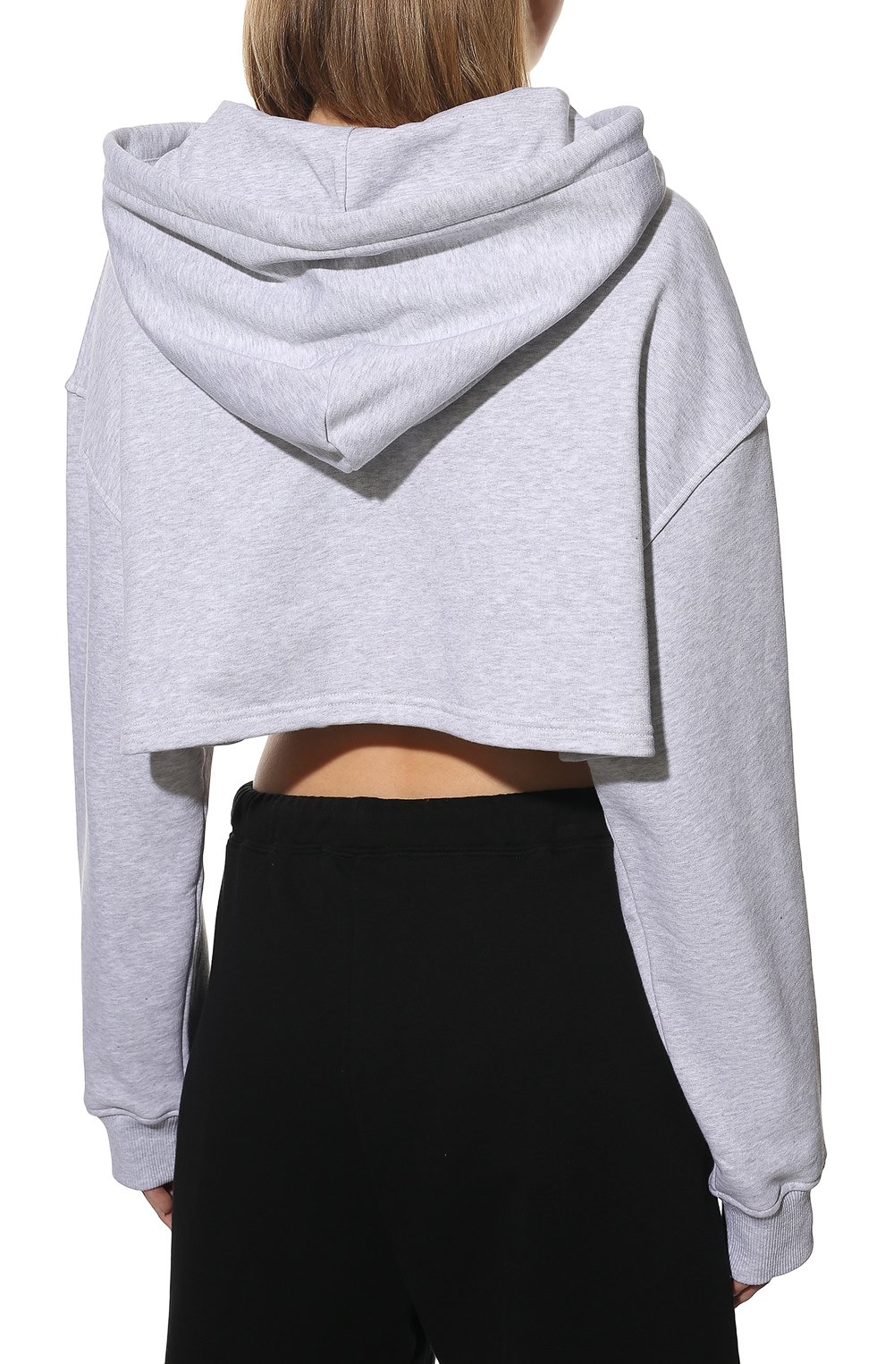 Хлопковое худи MSGM светло-серого цвета по цене 19950 руб., арт. 3242MDM175 227297, фото 4 Хлопковое худи MSGM, арт. 3242MDM175 227297, фото 4