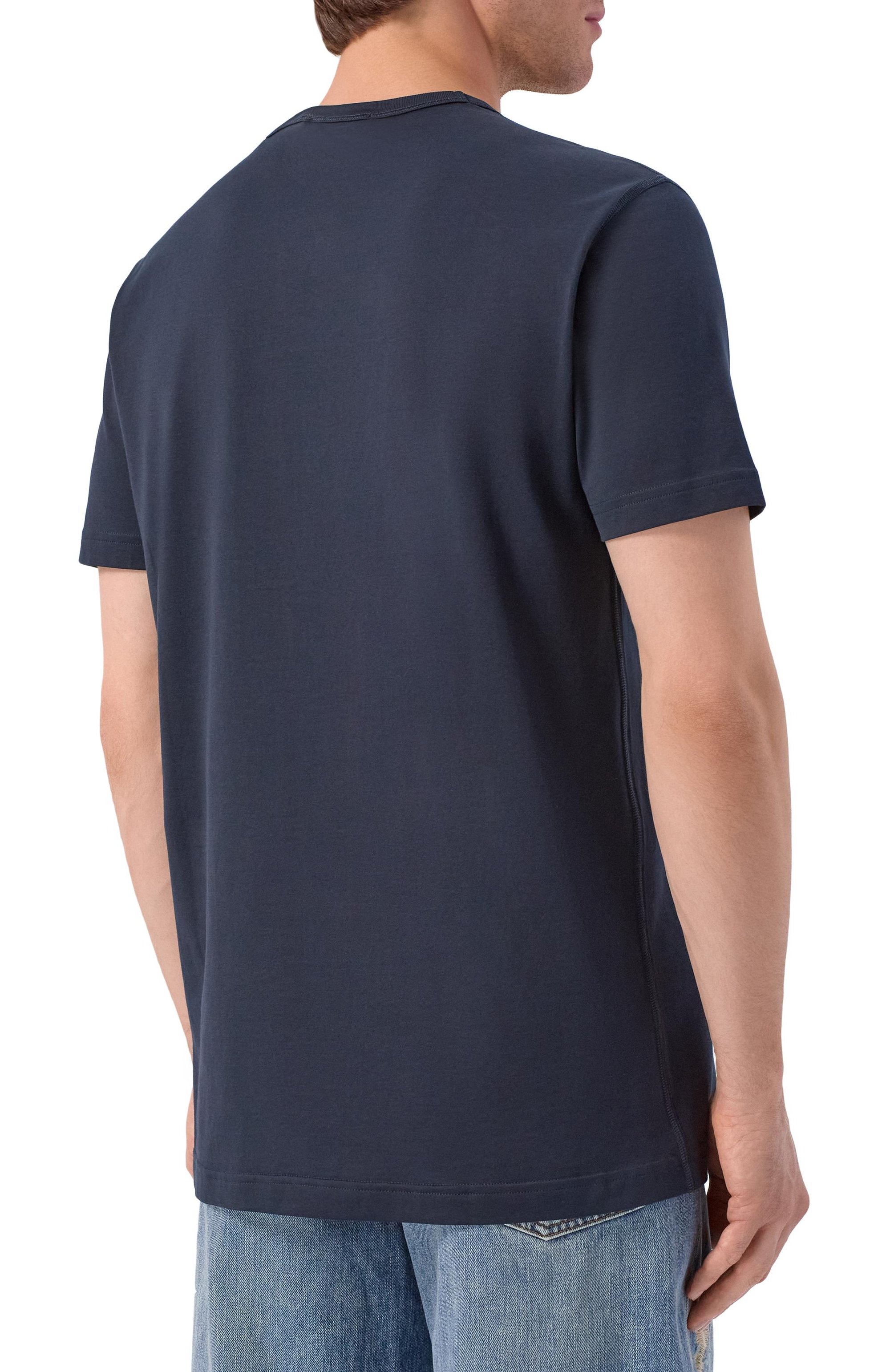 Хлопковая футболка DOLCE & GABBANA темно-синего цвета по цене 45950 руб., арт. G8PT1T/G7P1B, фото 4 Хлопковая футболка DOLCE & GABBANA, арт. G8PT1T/G7P1B, фото 4