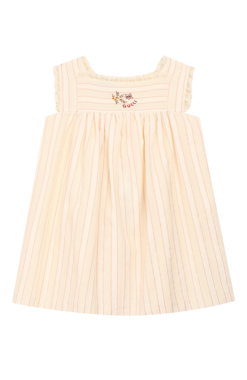 Хлопковое платье GUCCI белого цвета по цене 59950 руб., арт. 604649/ZADXF, фото 1 Хлопковое платье GUCCI, арт. 604649/ZADXF, фото 1