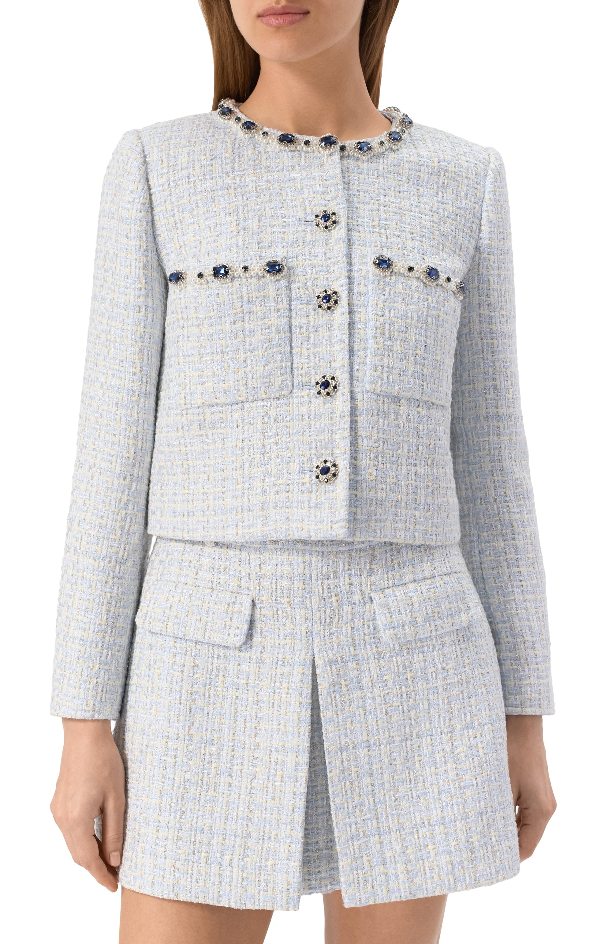 Твидовый жакет SELF-PORTRAIT, арт. SS25008JBL, фото 3