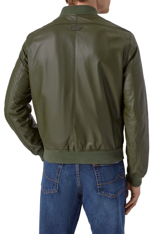 Кожаный бомбер Jacob Cohen 25E P/JUM_H0074 00G D1360 RW Хаки  25E P/JUM_H0074 00G D1360 RW Фото 4
