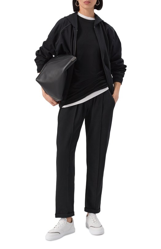 Хлопковая толстовка Brunello Cucinelli MP827FB706 Чёрный  MP827FB706 Фото 2