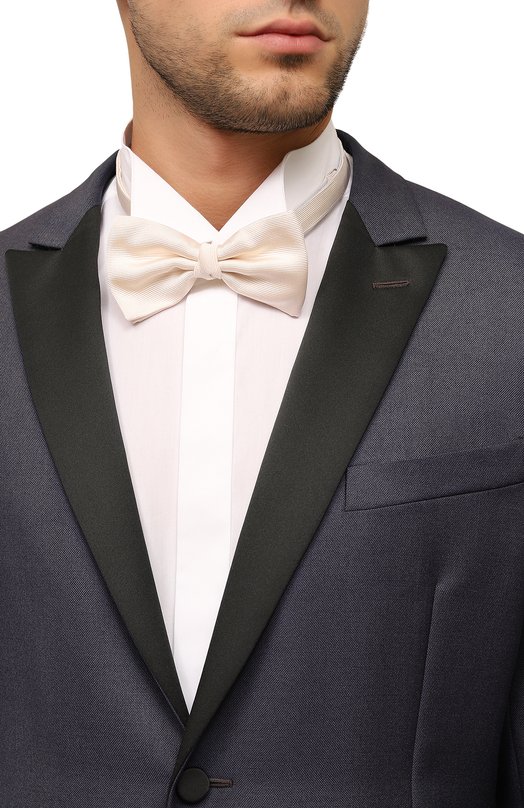 Галстук-бабочка из шелка и хлопка Altea Белый, фото 2