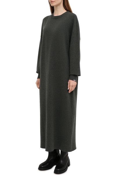 Кашемировое платье EXTREME CASHMERE темно-зеленого цвета по цене 69950 руб., арт. 106/WEIRD, фото 3 Кашемировое платье EXTREME CASHMERE, арт. 106/WEIRD, фото 3