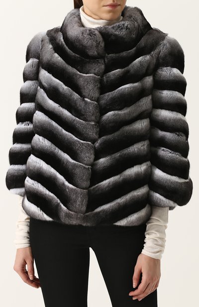 Шуба с укороченным рукавом из меха шиншиллы YVES SALOMON, арт. 6WYV47755CNCV, фото 3