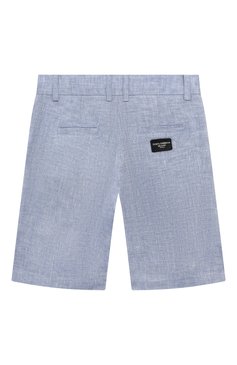 Детские льняные шорты DOLCE & GABBANA голубого цвета, арт. L43Q33/FU4LG/8-12+ | Фото 2 (Материал внешний: Лен; Нос: Не проставлено; Автоматизация состава: Проставлено)