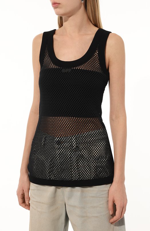 Хлопковая майка Off-White 0WAD245S24FAB001 Чёрный  0WAD245S24FAB001 Фото 3