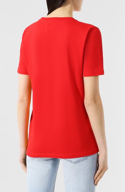Хлопковая футболка TOMMY HILFIGER красного цвета по цене 4990 руб., арт. DW0DW06931, фото 4 Хлопковая футболка TOMMY HILFIGER, арт. DW0DW06931, фото 4