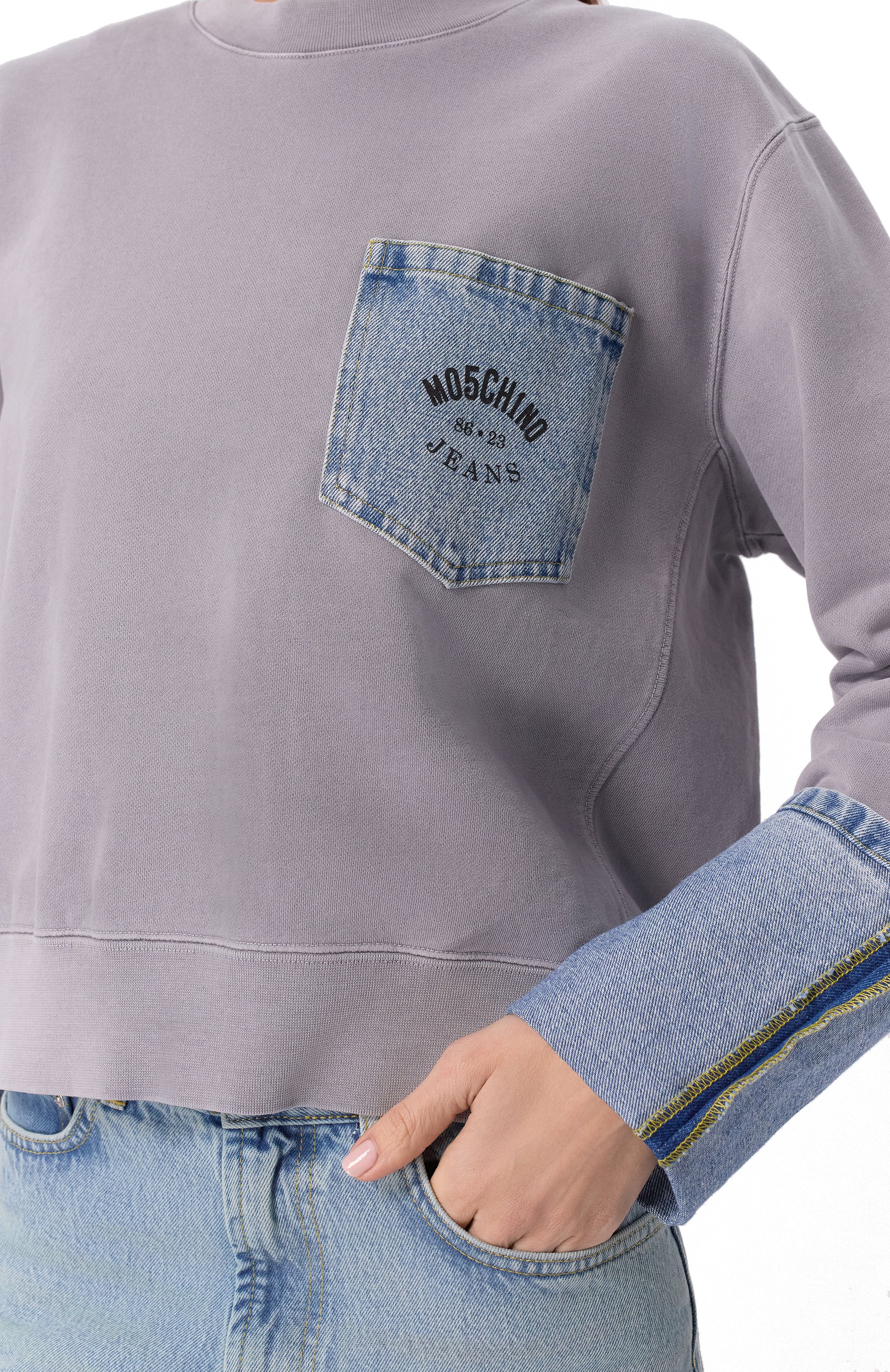 Хлопковый свитшот M05CH1NO JEANS, арт. A1709/3228, фото 5