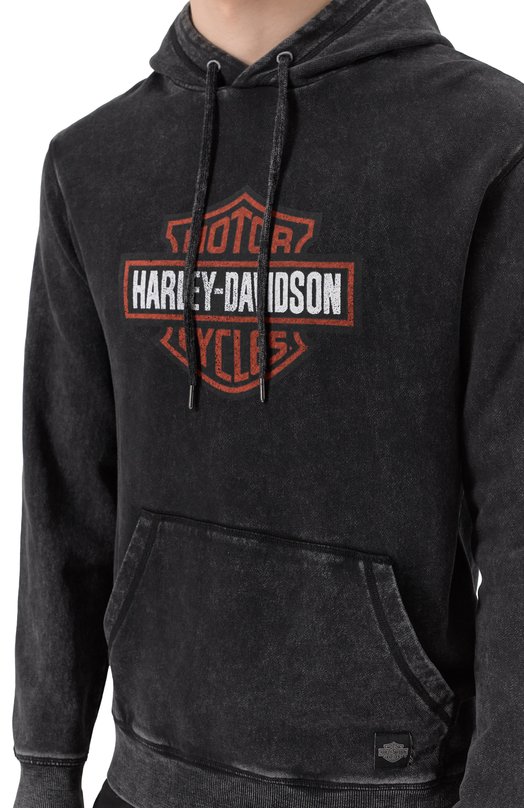 Хлопковое худи Harley-Davidson 96021-23VM Серый  96021-23VM Фото 5