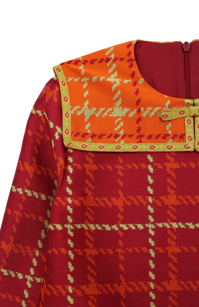 Детское платье EIRENE красного цвета, арт. FW232427/9/10A-14/15A | Фото 3 (Материал внешний: Синтетический материал; Материал подклада: Хлопок; Рукава: Длинные; Случай: Повседневный; Девочки Кросс-КТ: Платье-одежда)