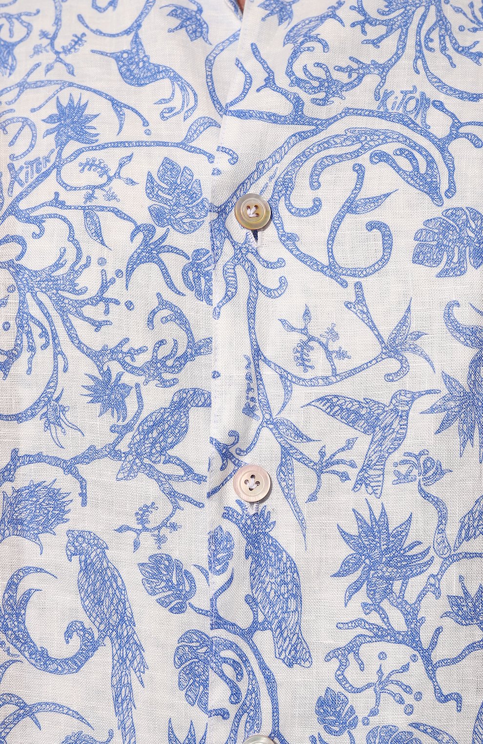 Льняная рубашка KITON голубого цвета по цене 99900 руб., арт. UMC028H08902, фото 5 Льняная рубашка KITON, арт. UMC028H08902, фото 5