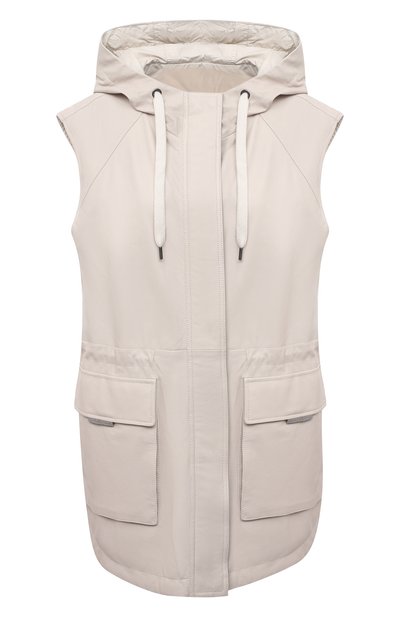 Женский кожаный жилет BRUNELLO CUCINELLI, арт. MPBIS2951
