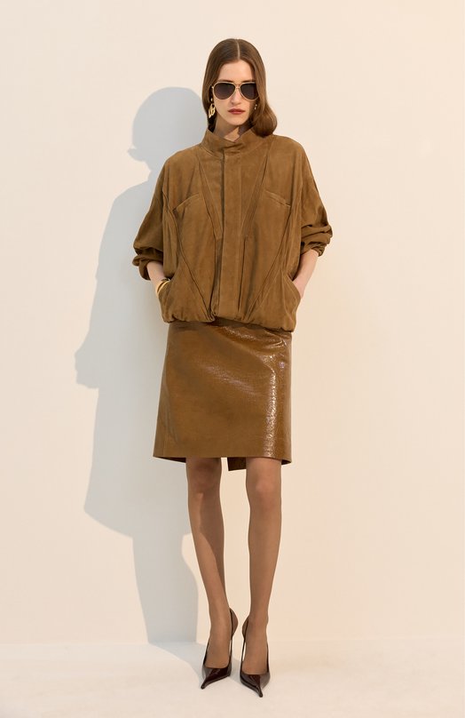 Лакированные туфли Amalia 110 Saint Laurent 850072/1TVAN Коричневый  850072/1TVAN Фото 7