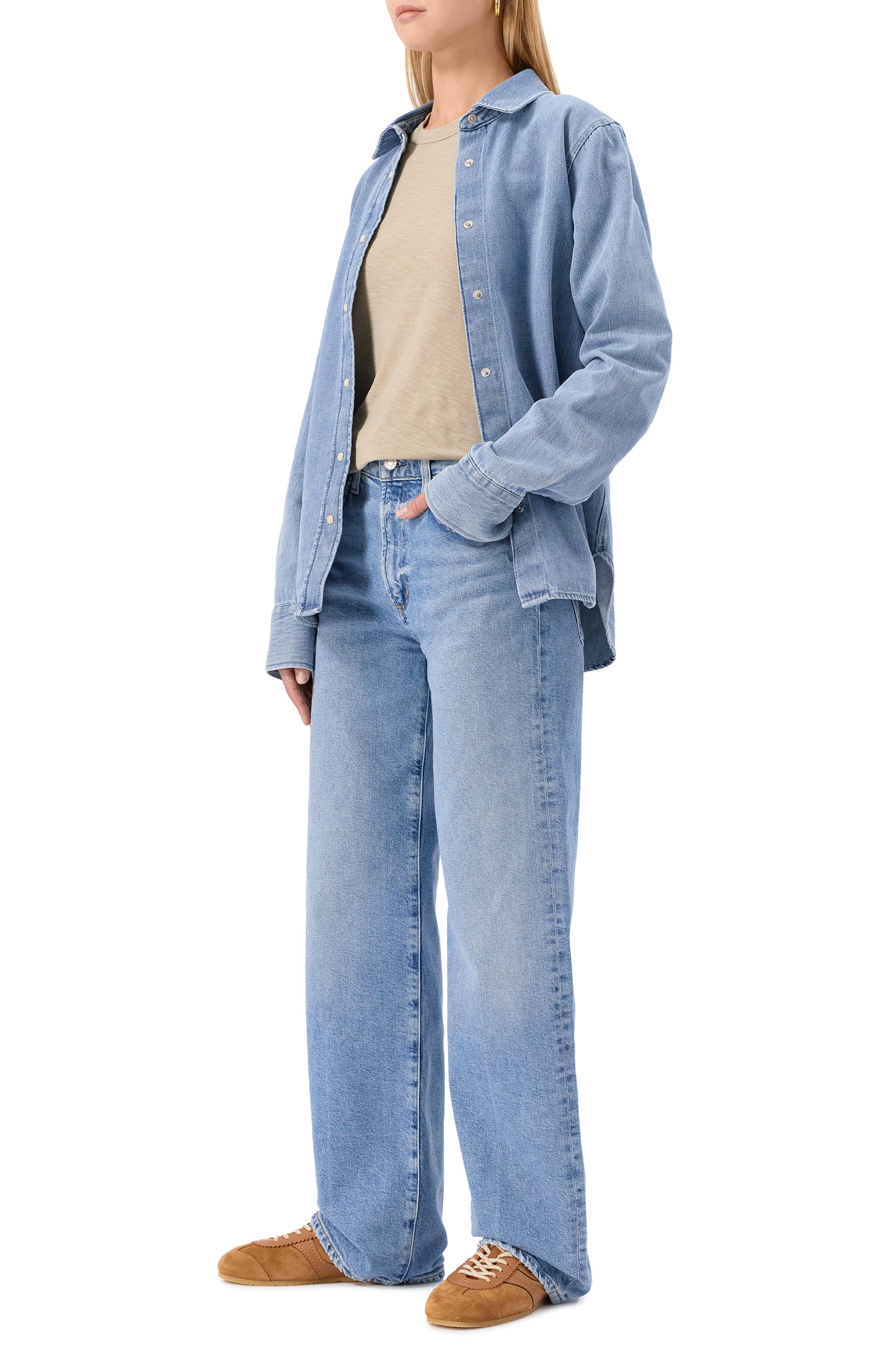 Хлопковая футболка JAMES PERSE бежевого цвета по цене 19200 руб., арт. WUA3037, фото 2 Хлопковая футболка JAMES PERSE, арт. WUA3037, фото 2