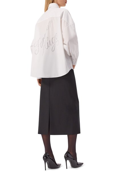 Хлопковая рубашка с отделкой стразами HUGO BLUE, арт. 50550592, фото 2