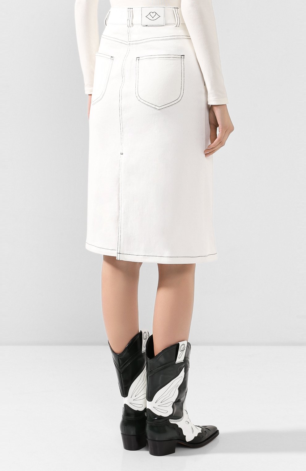 Джинсовая юбка SEE BY CHLOÉ белого цвета по цене 34300 руб., арт. CHS19ADJ02161, фото 4 Джинсовая юбка SEE BY CHLOÉ, арт. CHS19ADJ02161, фото 4