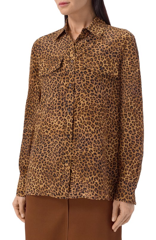 Шелковая рубашка Weekend Max Mara WKDLEMMA Леопардовый  WKDLEMMA Фото 3