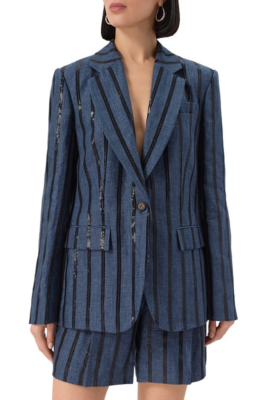 Льняной жакет Brunello Cucinelli MH5387333 Синий  MH5387333 Фото 3