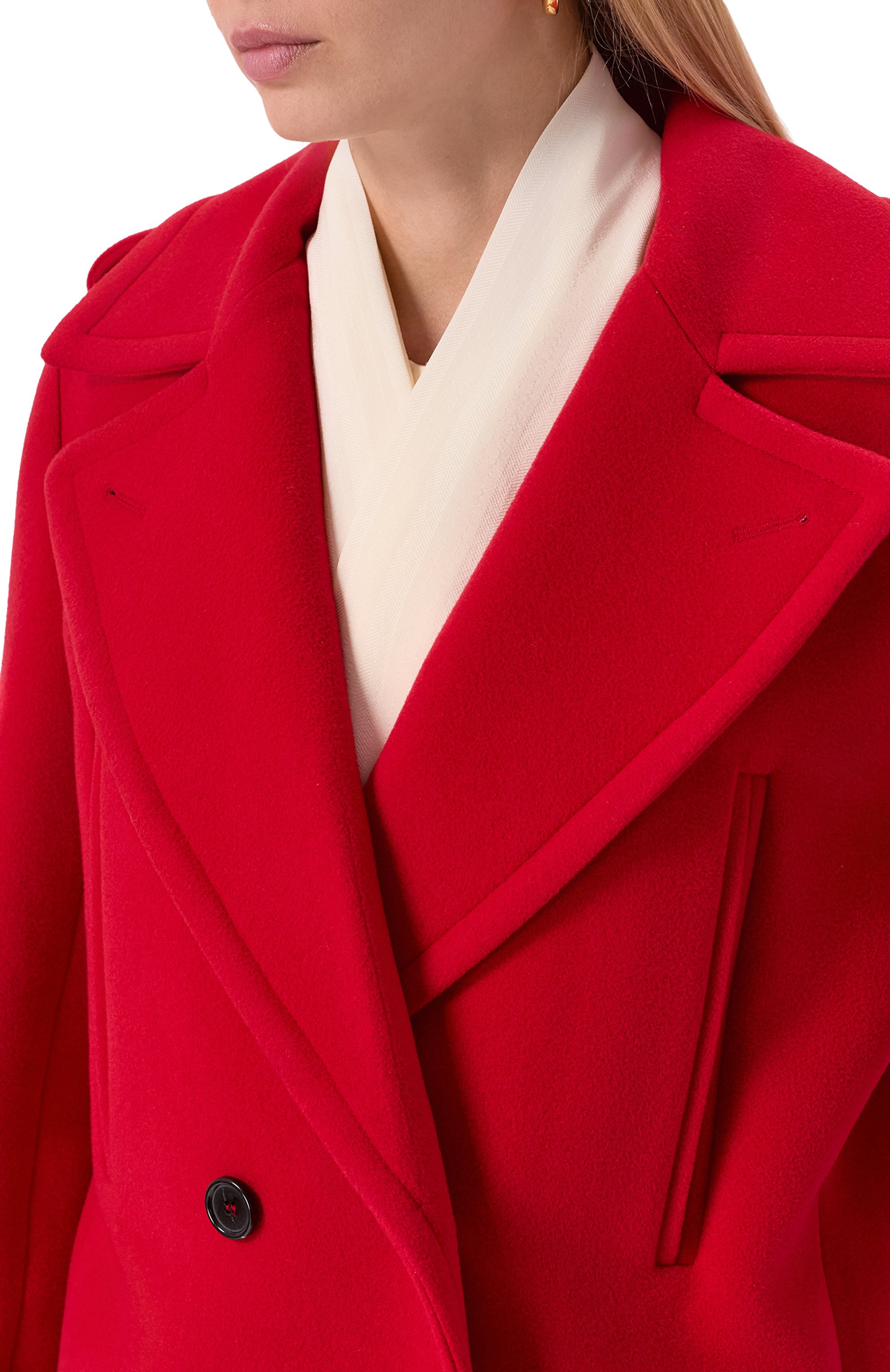 Пальто из шерсти и кашемира NINA RICCI красного цвета по цене 265500 руб., арт. 25ACMA013/WV0325, фото 5 Пальто из шерсти и кашемира NINA RICCI, арт. 25ACMA013/WV0325, фото 5
