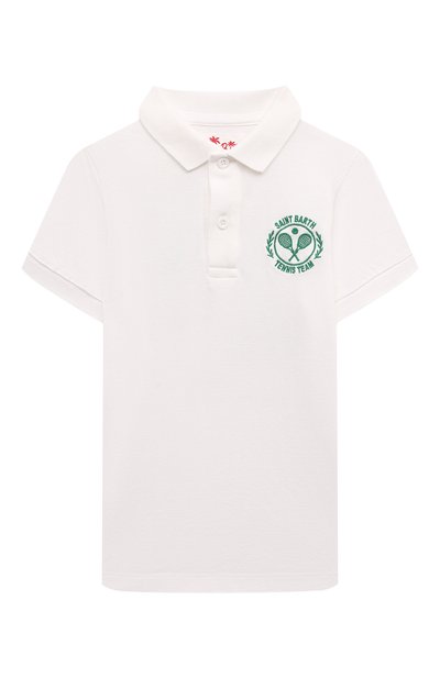 Хлопковое поло MC2 SAINT BARTH белого цвета по цене 13150 руб., арт. STBK BEVERLY HILLS JR/BEVH002, фото 1 Хлопковое поло MC2 SAINT BARTH, арт. STBK BEVERLY HILLS JR/BEVH002, фото 1