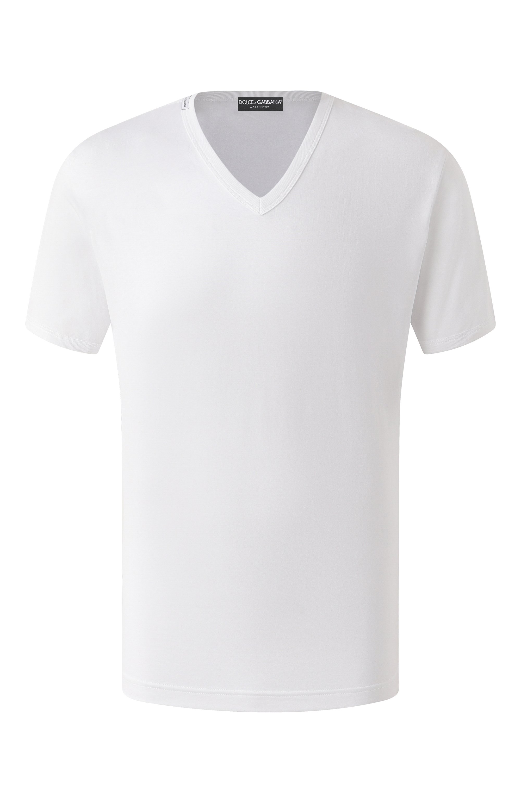 Хлопковая футболка DOLCE & GABBANA белого цвета по цене 37500 руб., арт. G8KG0T/FU7EQ, фото 1 Хлопковая футболка DOLCE & GABBANA, арт. G8KG0T/FU7EQ, фото 1