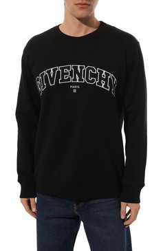 Мужской хлопковый свитшот GIVENCHY черного цвета, арт. BMJ0H63Y78 | Фото 3 (Рукава: Длинные; Региональные ограничения белый список (Axapta Mercury): Не проставлено; Длина (для топов): Стандартные; Принт: С принтом; Мужское Кросс-КТ: свитшот-одежда; Материал сплава: Проставлено; Нос: Не проставлено; Материал внешний: Хлопок; Драгоценные камни: Проставлено; Стили: Кэжуэл)