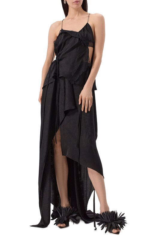 Топ из вискозы и шелка Ann Demeulemeester B0012832/FA611 Чёрный  B0012832/FA611 Фото 2