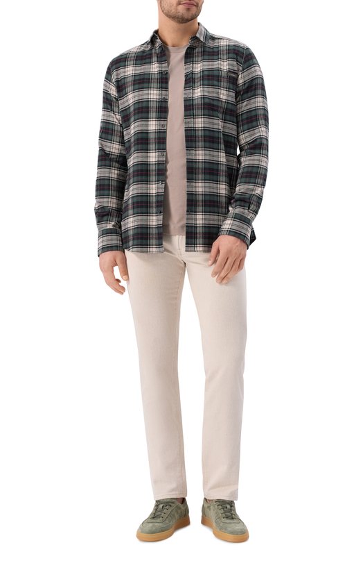 Хлопковая футболка Corneliani 25G586-2525028 Бежевый  25G586-2525028 Фото 2