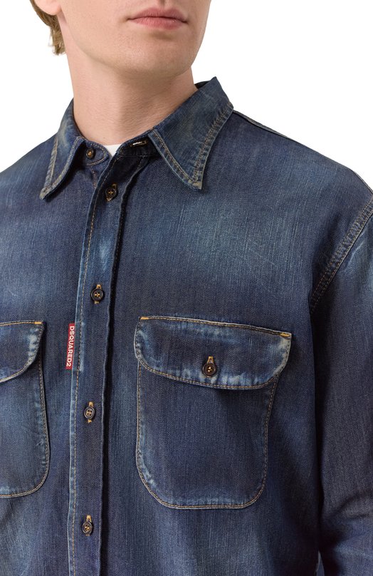 Джинсовая рубашка Dsquared2 S74DM0951/S30341 Синий  S74DM0951/S30341 Фото 5