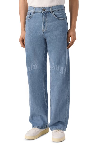 Джинсы PALM ANGELS голубого цвета по цене 49950 руб., арт. PAMYA001DN003, фото 3 Джинсы PALM ANGELS, арт. PAMYA001DN003, фото 3