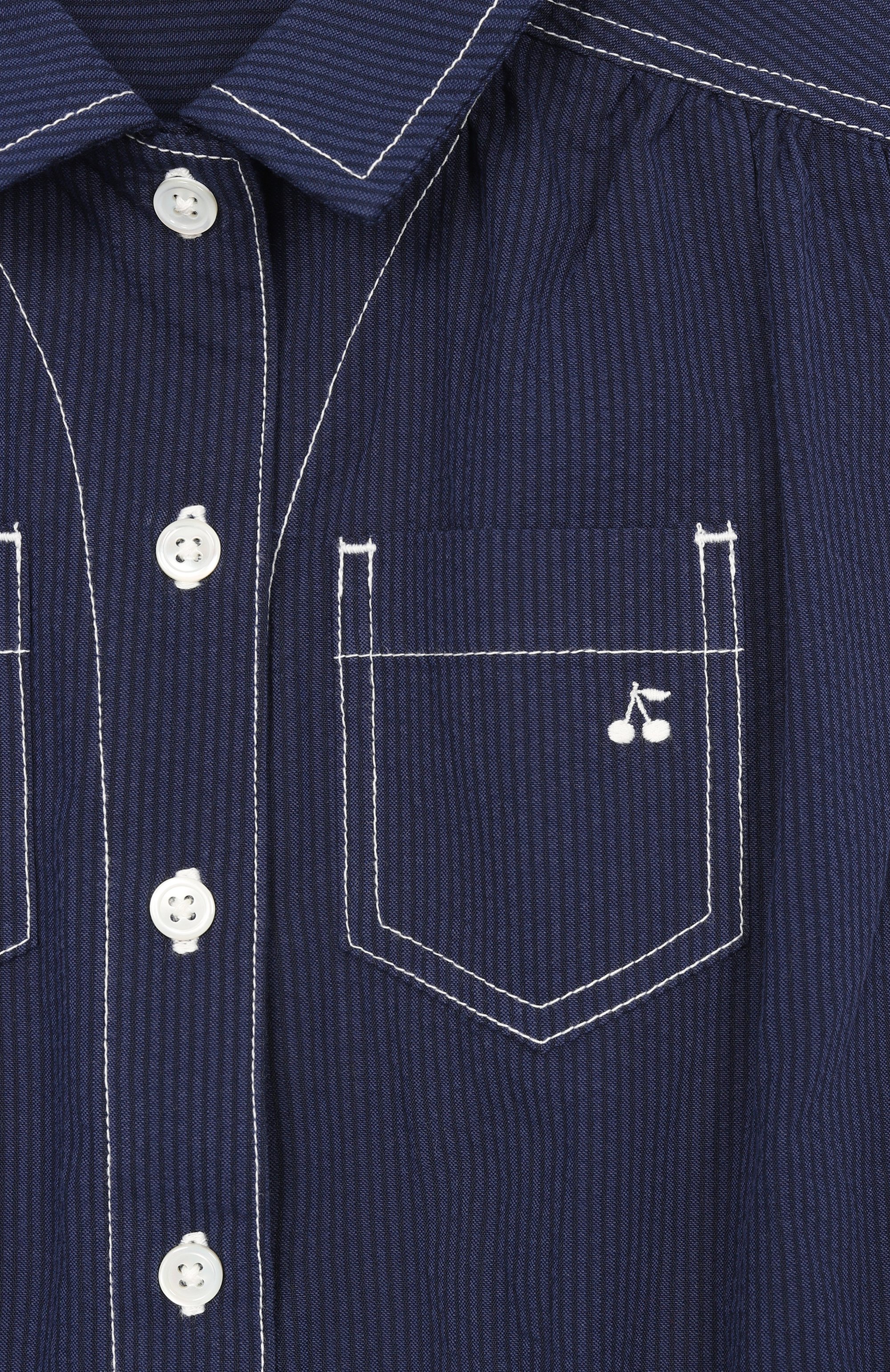 Хлопковый комбинезон BONPOINT темно-синего цвета по цене 23600 руб., арт. S06G0VW00001/4A-8A, фото 3 Хлопковый комбинезон BONPOINT, арт. S06G0VW00001/4A-8A, фото 3