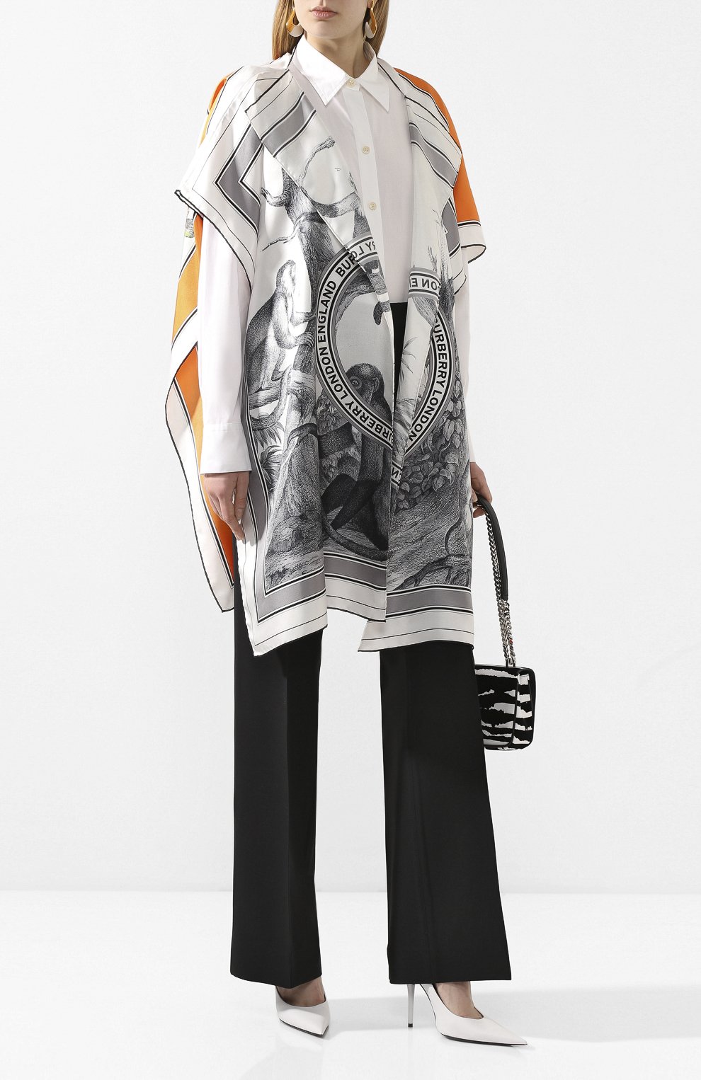 Шелковая накидка silk square BURBERRY, арт. 8029428, фото 2