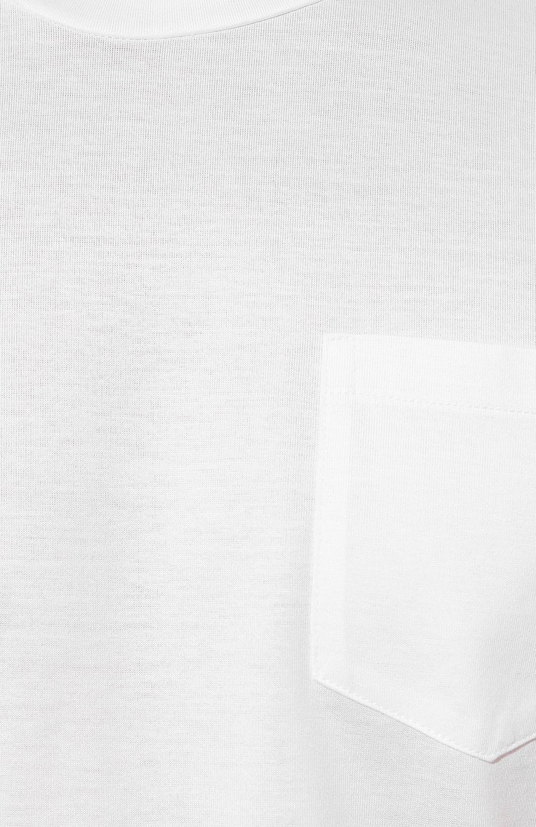 Мужская хлопковая футболка MOORER белого цвета, арт. BRUZI0-JCL | Фото 5 (Принт: Без принта; Рукава: Короткие; Длина (для топов): Стандартные; Материал сплава: Проставлено; Материал внешний: Хлопок; Драгоценные камни: Проставлено; Стили: Кэжуэл)