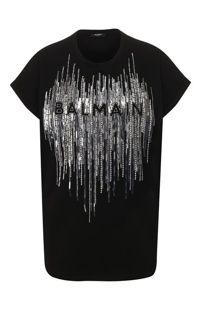 Женская хлопковая футболка BALMAIN, арт. TF01351/P040