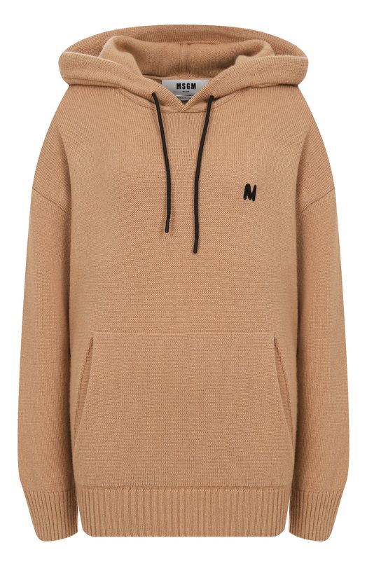 Худи из шерсти и кашемира MSGM 3940MM205/257596 Бежевый 3940MM205/257596