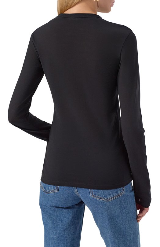 Хлопковый лонгслив Jil Sander J40GC0145/J45031 Чёрный  J40GC0145/J45031 Фото 4