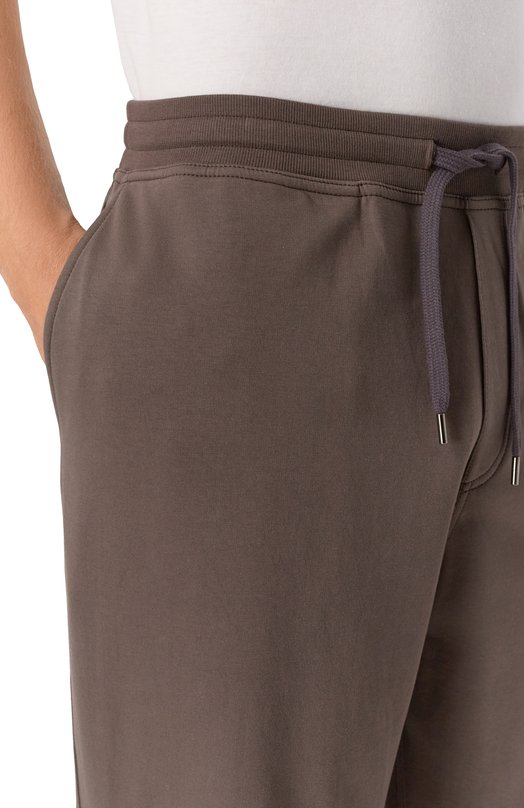 Хлопковые брюки Brunello Cucinelli MW8633381G Коричневый  MW8633381G Фото 5