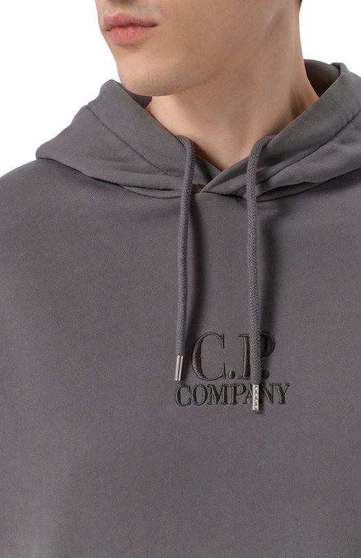 Хлопковое худи C.P. Company 20CMSS037B/110044R Серый  20CMSS037B/110044R Фото 5