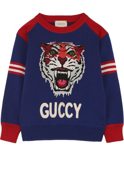 Шерстяной пуловер с аппликацией и круглым вырезом GUCCI, арт. 497629/X9L40, фото 1