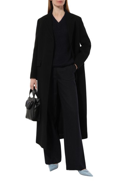 Шерстяное пальто PRADA черного цвета по цене 310000 руб., арт. P641LG-W3Q-F0002-212, фото 2 Шерстяное пальто PRADA, арт. P641LG-W3Q-F0002-212, фото 2