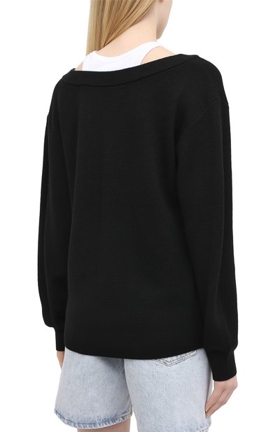 Шерстяной пуловер ALEXANDERWANG.T черного цвета по цене 49600 руб., арт. 4KC1201038, фото 4 Шерстяной пуловер ALEXANDERWANG.T, арт. 4KC1201038, фото 4