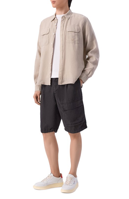 Льняные шорты C.P. Company 20CMBE250A/1103410 Чёрный  20CMBE250A/1103410 Фото 2