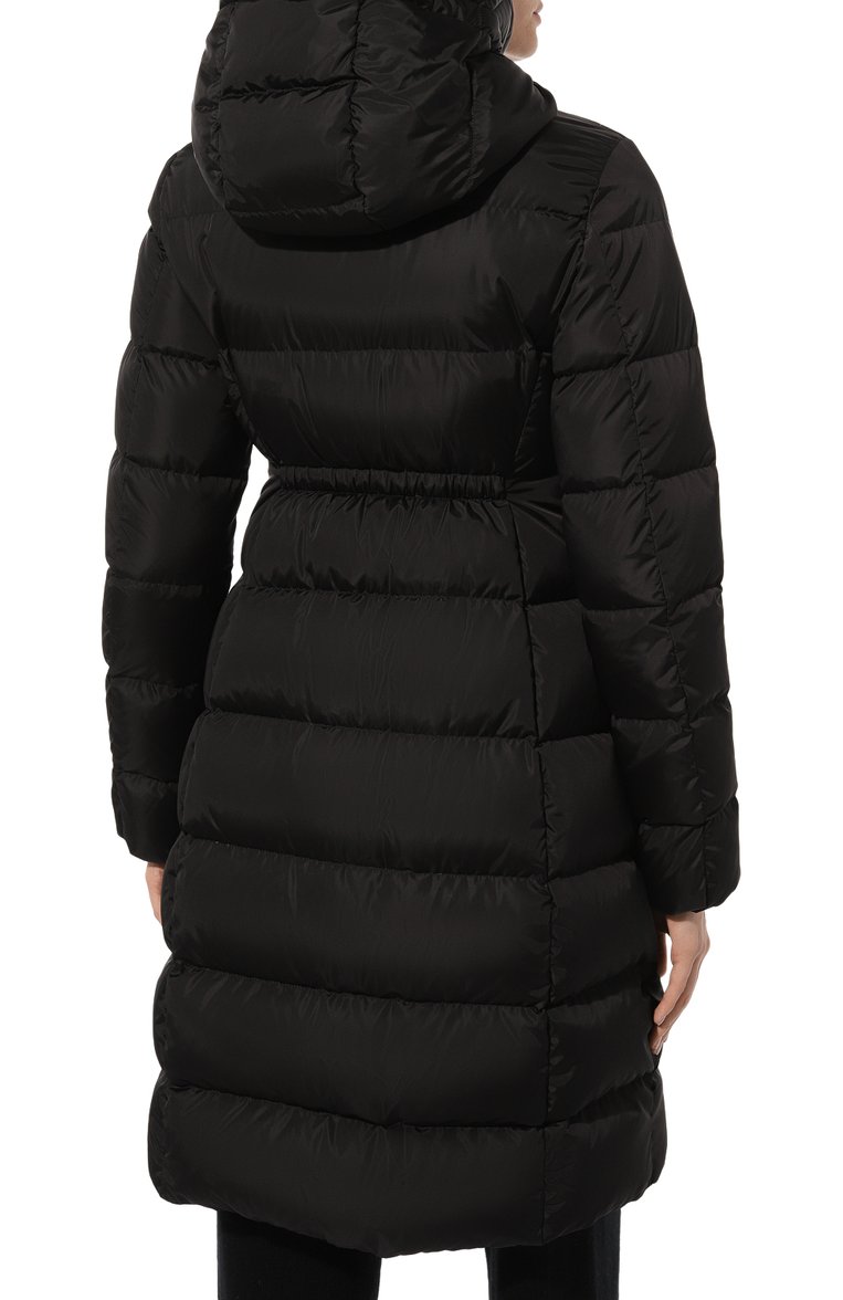 Женский пуховик avocette MONCLER черного цвета, арт. 1C000.21/539ZD | Фото 4 (Рукава: Длинные; Материал утеплителя: Пух и перо; Материал сплава: Проставлено; Драгоценные камни: Проставлено; Длина (верхняя одежда): До колена; Материал внешний: Синтетический материал; Кросс-КТ: Пуховик; Стили: Кэжуэл)