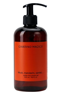 Бессульфатный гель для душа musk, mandarin, santal (500ml) GIARDINO MAGICO бесцветного цвета, арт. 4640200324207 | Фото 1 (Назначение: Для тела; Региональные ограничения белый список (Axapta Mercury): Не проставлено; Нос: Не проставлено; Тип продукта: Гели)