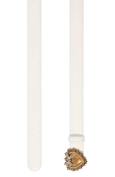 Кожаный ремень DOLCE & GABBANA белого цвета по цене 67650 руб., арт. BE1315/AK861, фото 3 Кожаный ремень DOLCE & GABBANA, арт. BE1315/AK861, фото 3